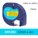 Dymo Letratag 91202 12mm x 4m Yellow Label Tape Compatible